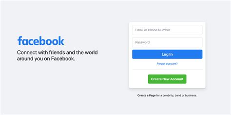 facebook log in